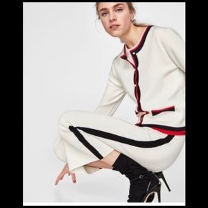 ZARA White Midi Knit skirt